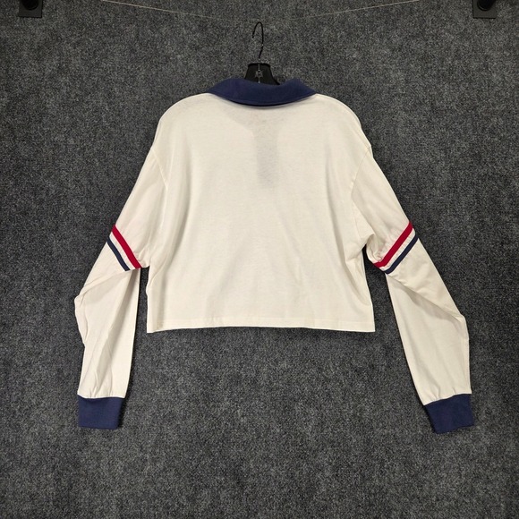 Stranger Things Hellfire Club Cropped Polo Shirt Womens L w/ Patches‎ Netflix - Picture 6 of 8